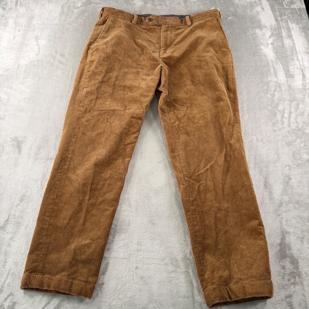 Brooks Brothers Milano‎ Fit Corduroy Pants Men's 36x32 Tan Brown Preppy